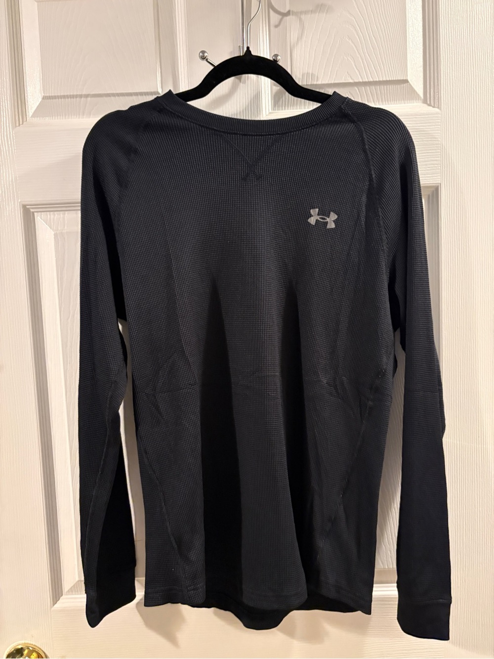 Under Armour Men’s Long Sleeve Waffle Crew Shirt - Black